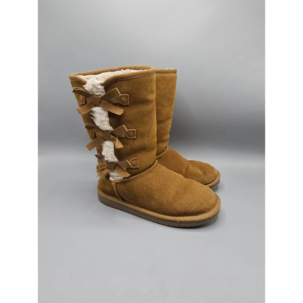Koolaburra by UGG Victoria Tall Boots‎ Womens US 4 Chestnut Suede Pull On